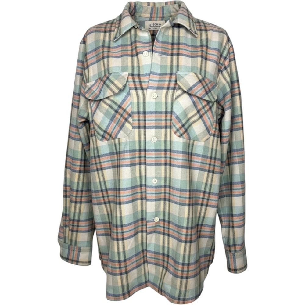 Pendleton Board Shirt Fitted Men's /Women M Wool Plaid Flannel Surf Western